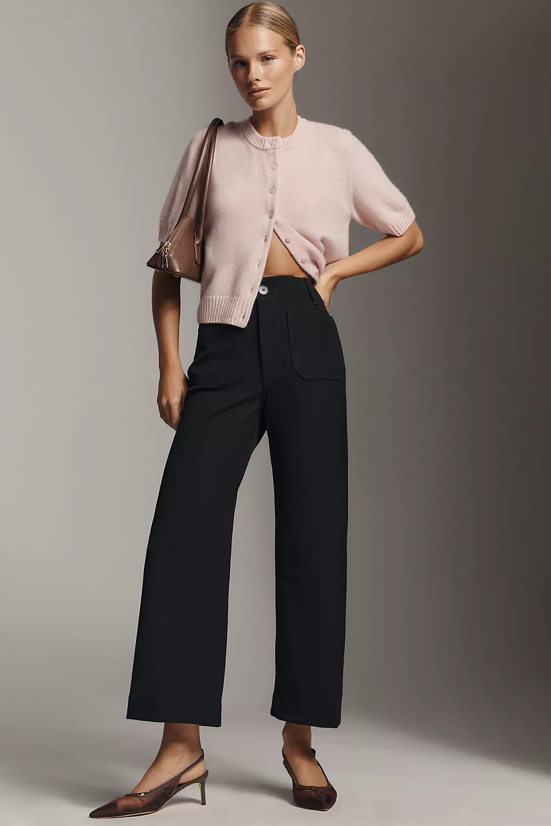 The Colette Crop Stretch-Twill Pants by Maeve