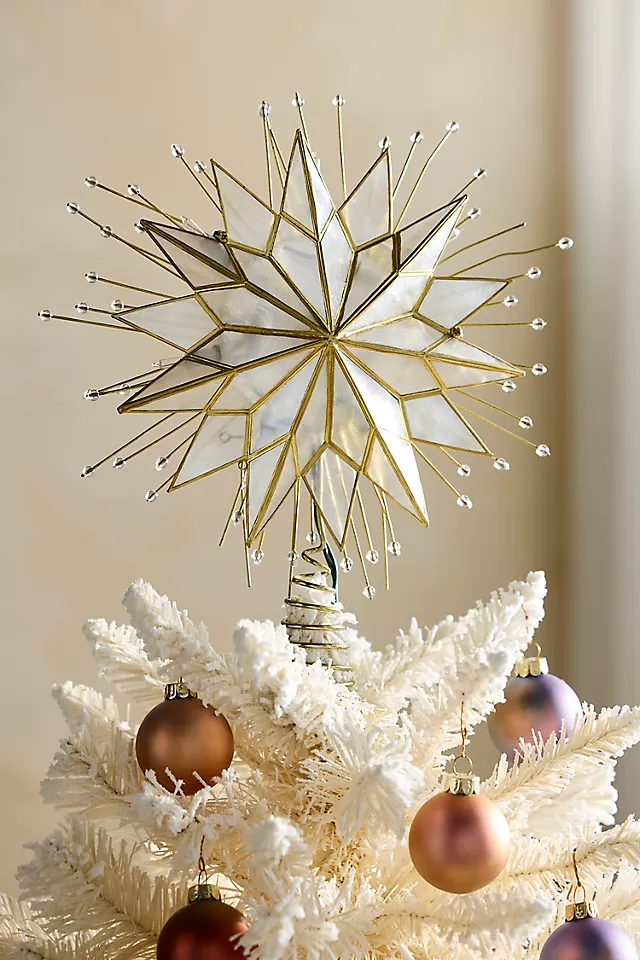 Pre-Lit Placuna Shell Star Tree Topper