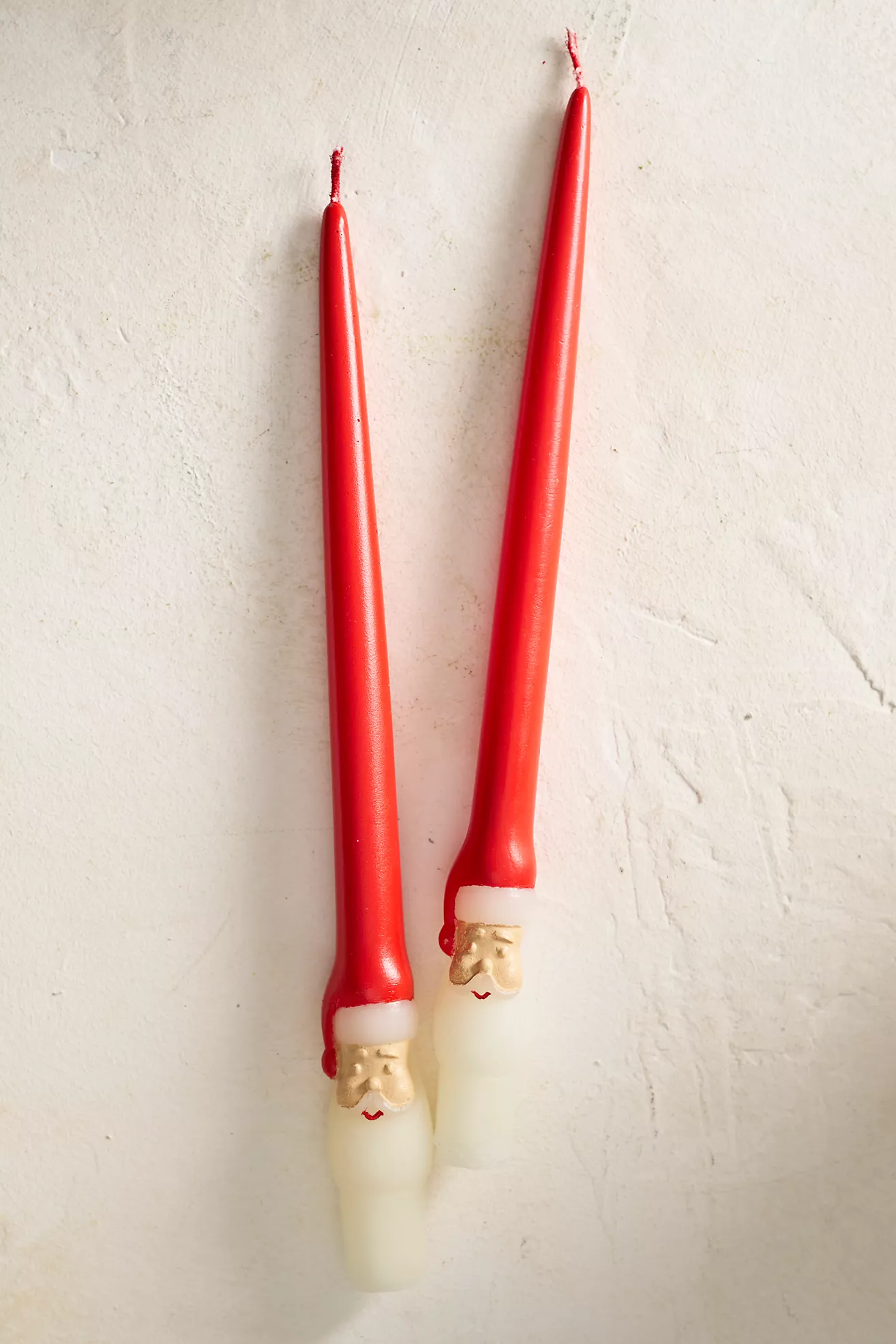 Santa Taper Candles, Set of 2
