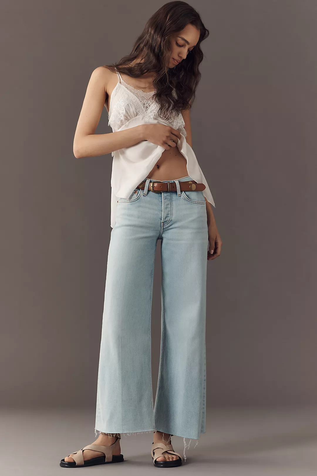 RE/DONE Mid-Rise Crop Wide-Leg Jeans