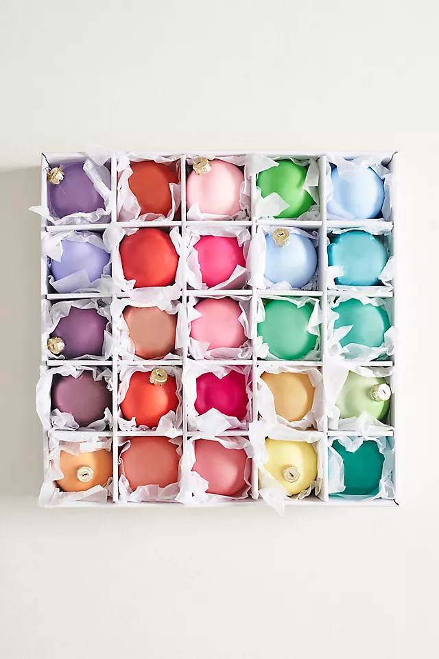 Good Cheer Bauble Midi Ornaments, Set of 25