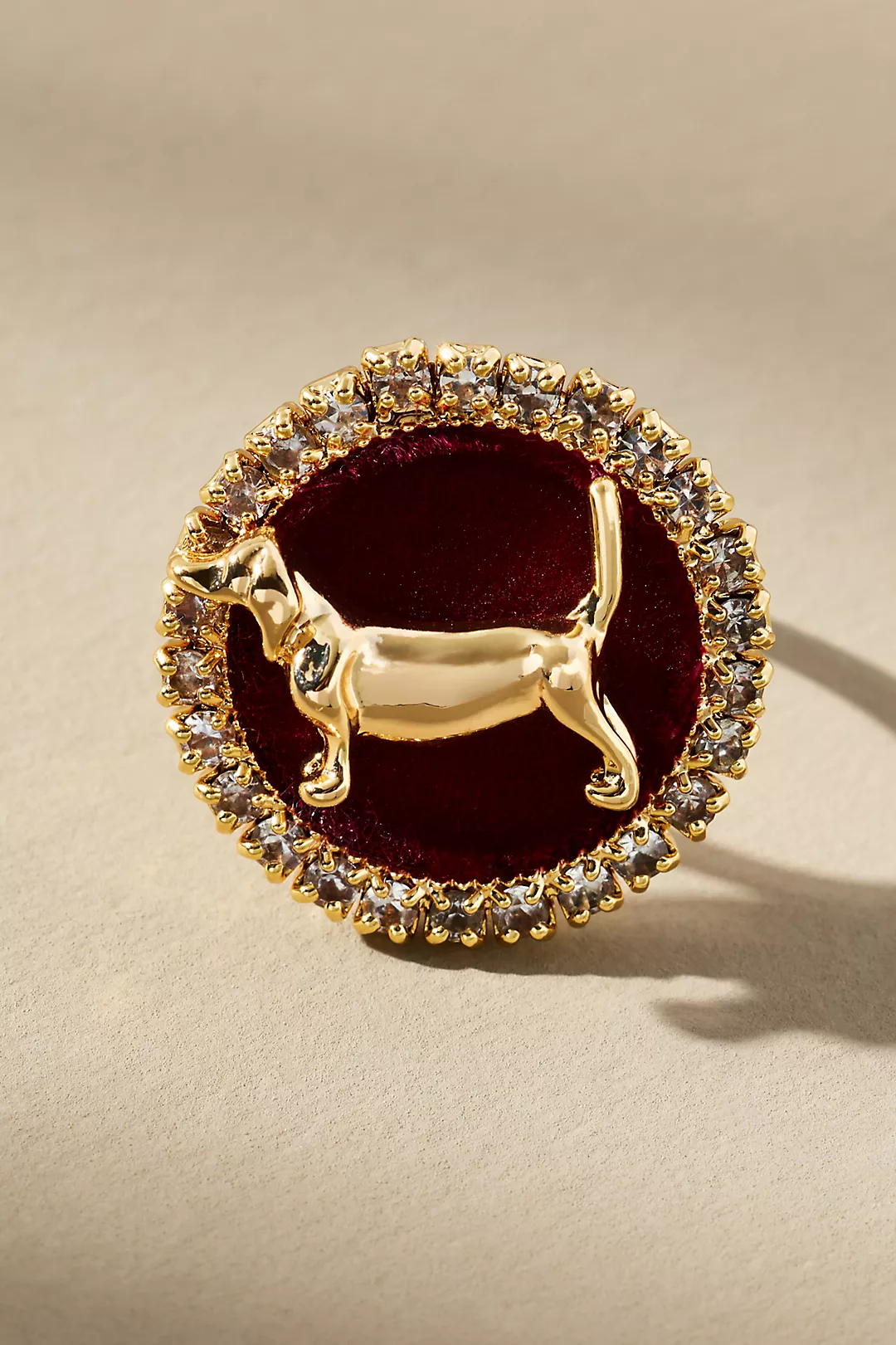 Dog Cameo Cocktail Ring