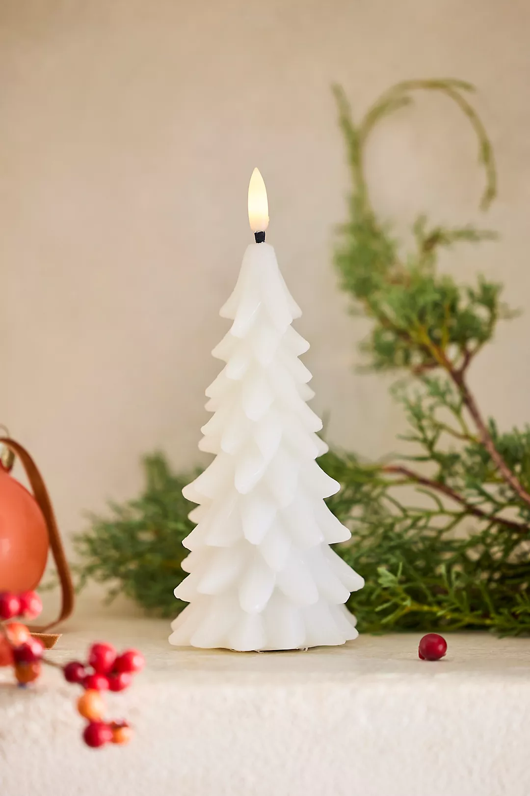 Flameless Wax Tree Pillar Candle