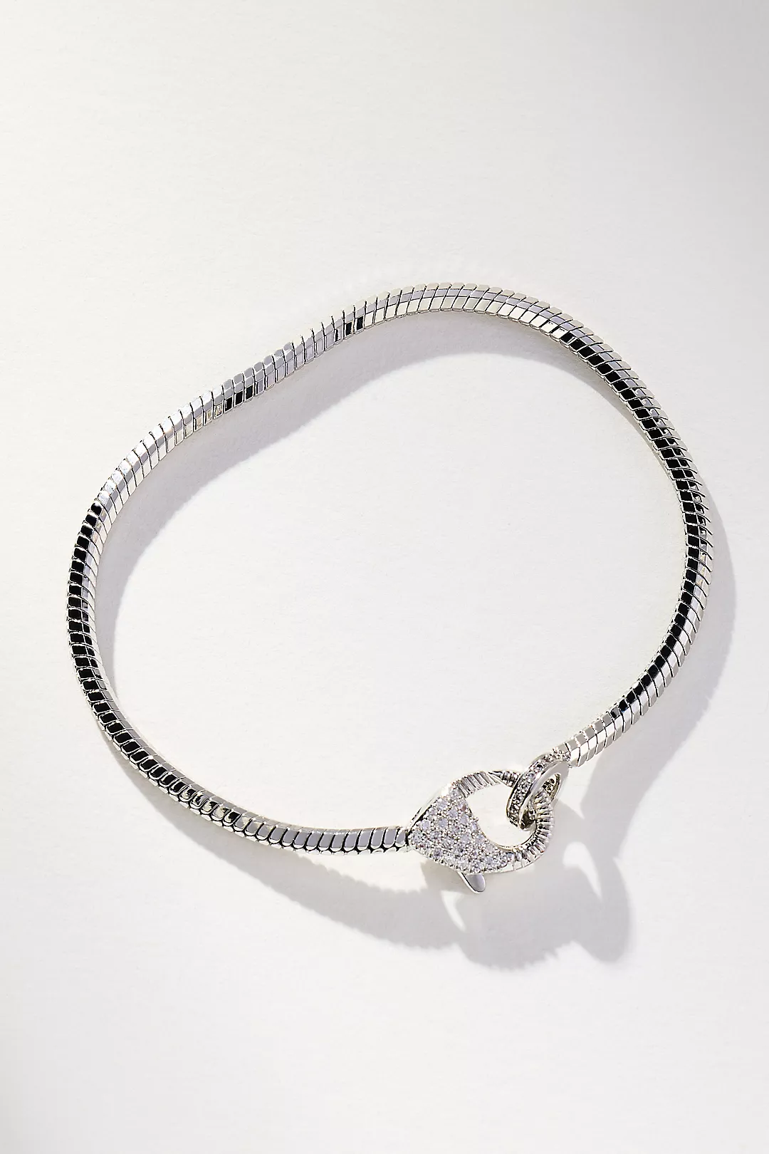 Pavé Clasp Snake Chain Bracelet