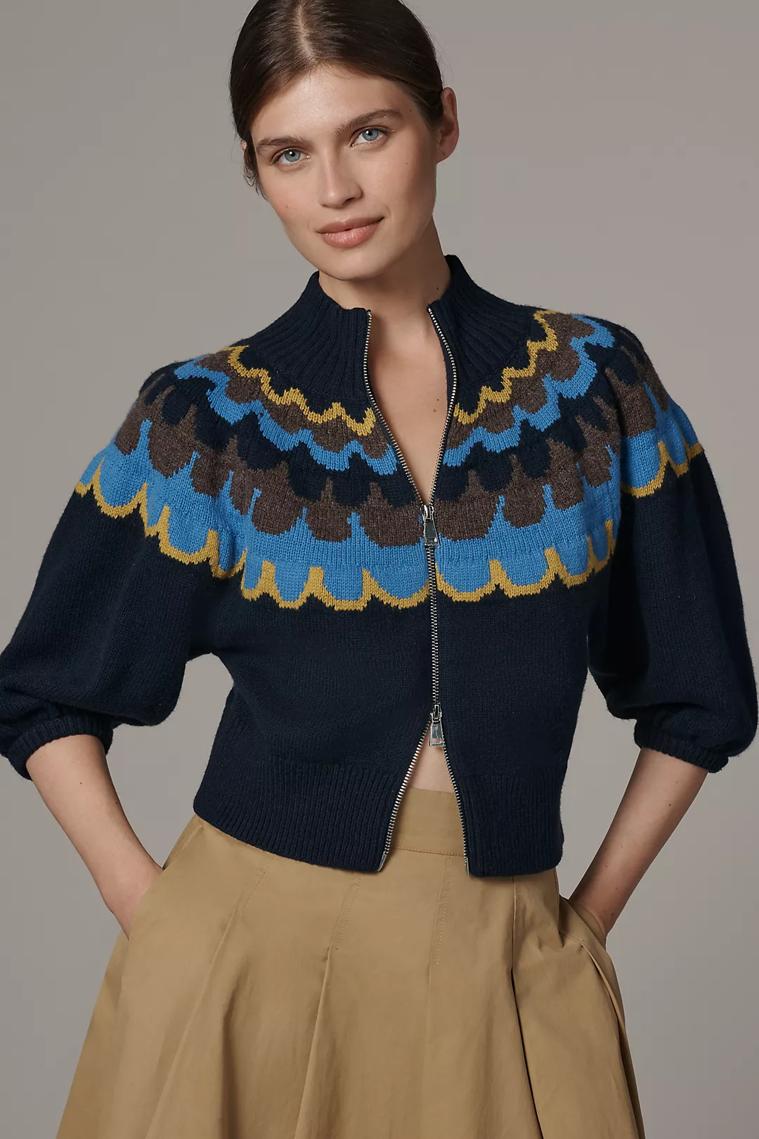 ALIGNE Nelly Knit Zip-Up Top