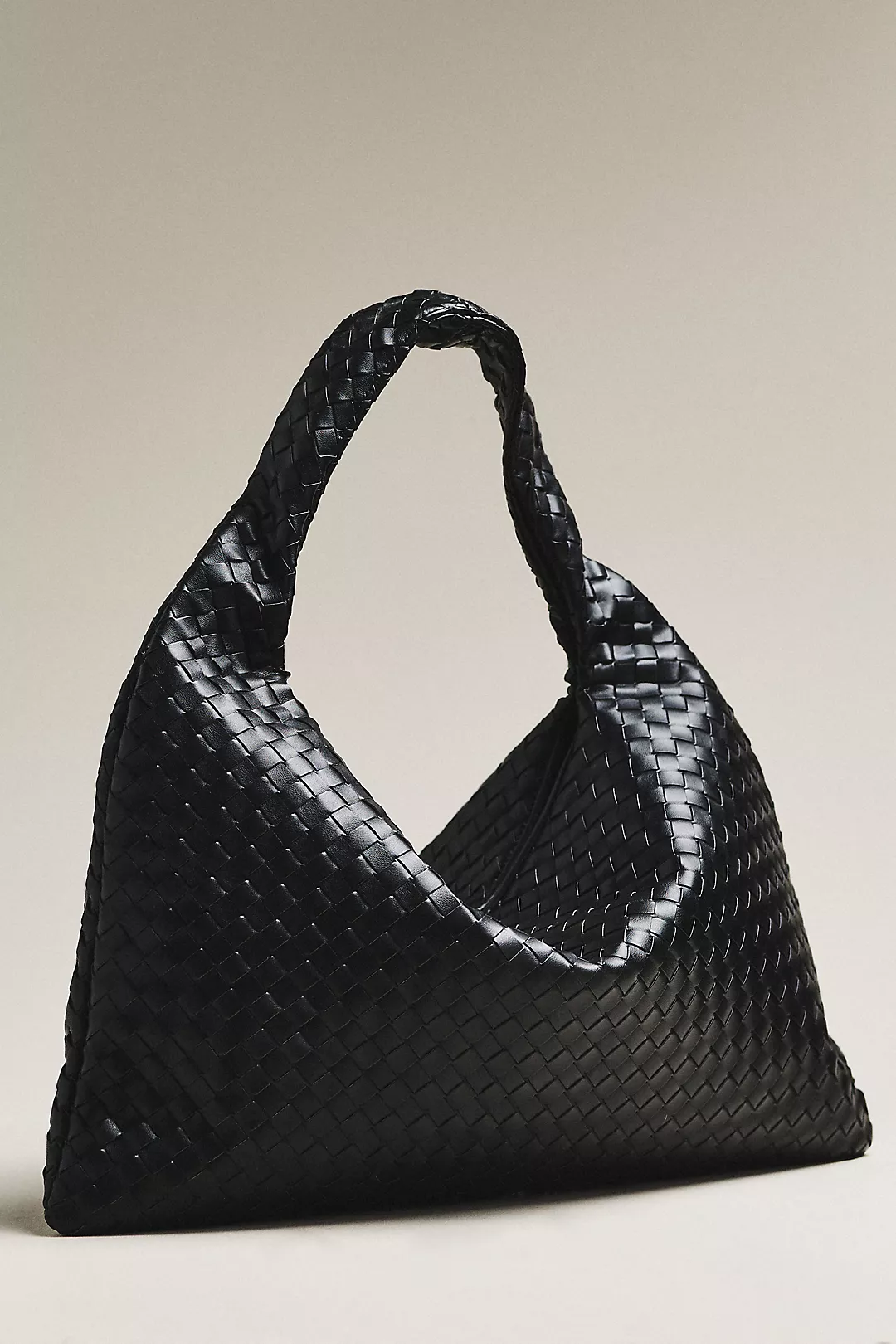 Woven Faux-Leather Oversized Slouchy Tote
