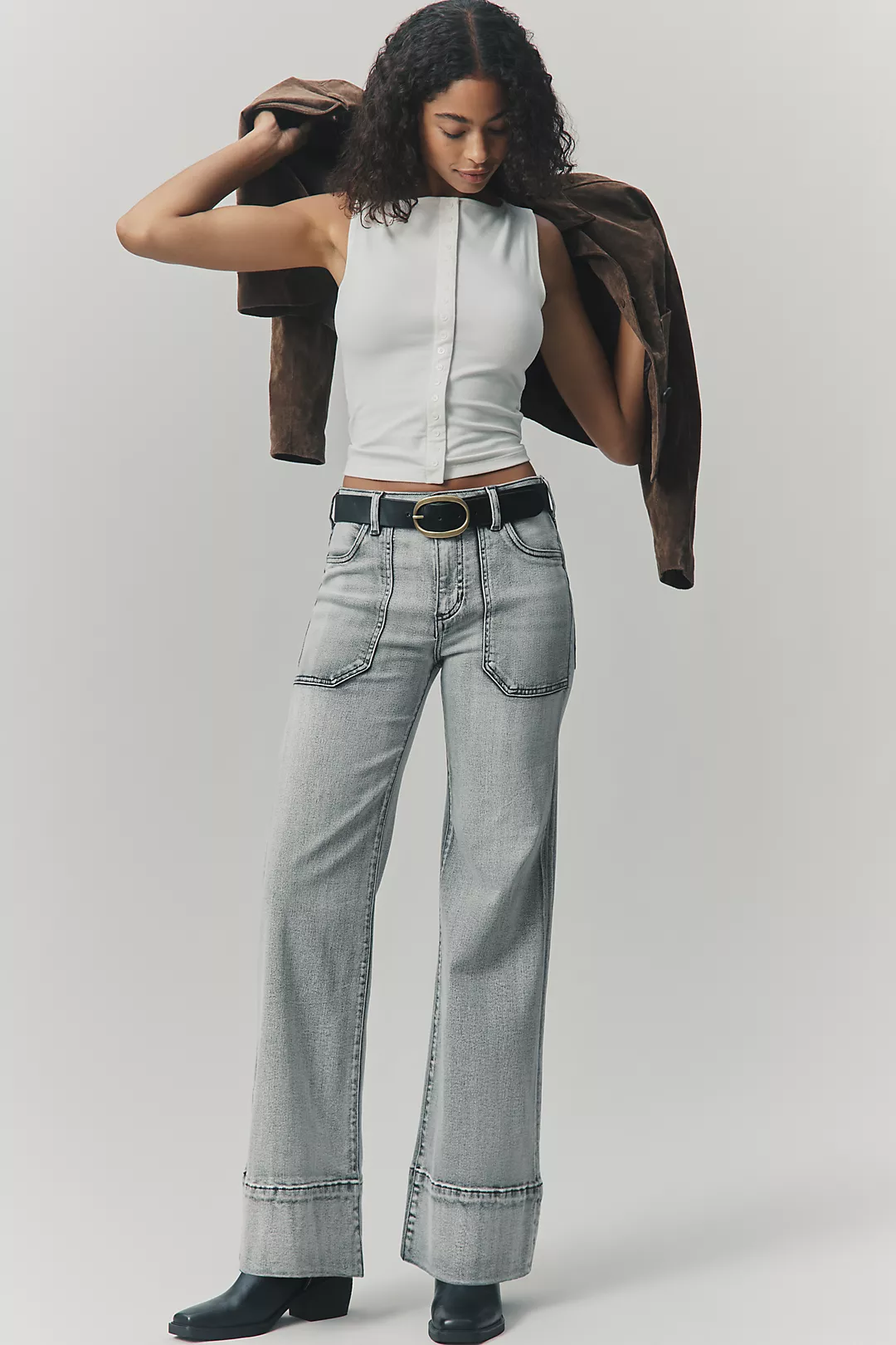 The Rylan Relaxed High-Rise Flare Jeans by Pilcro