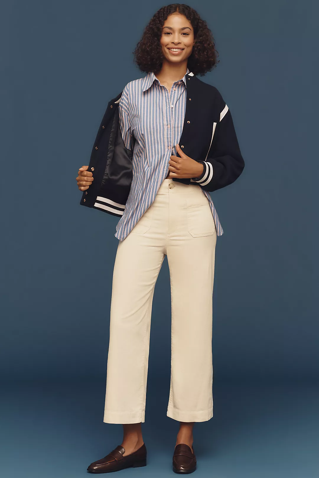 The Colette Corduroy Crop Wide-Leg Pants by Maeve