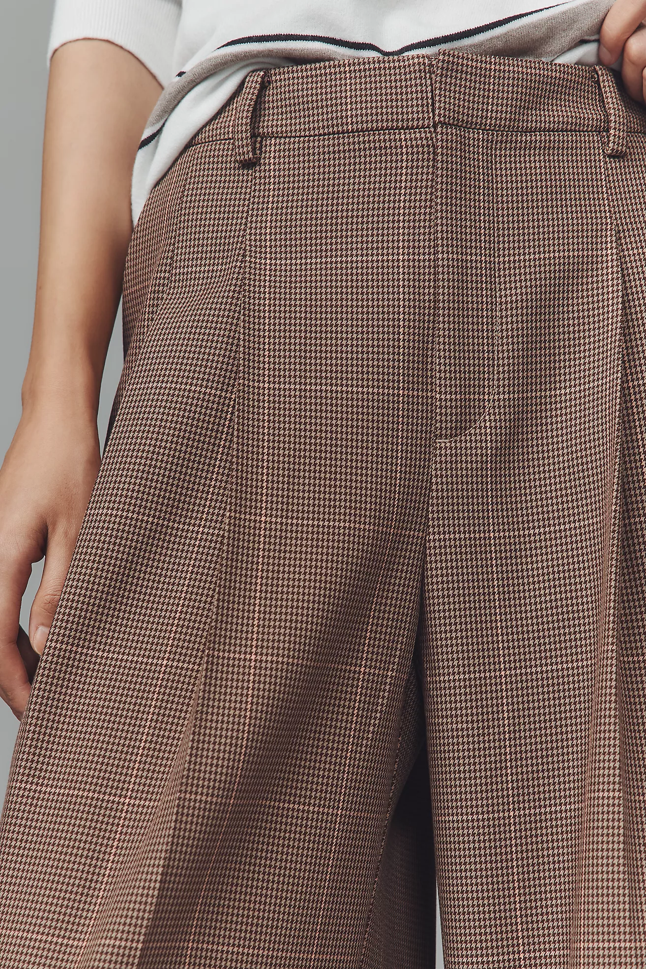 The Avery Plaid Wide-Leg Trousers by Maeve