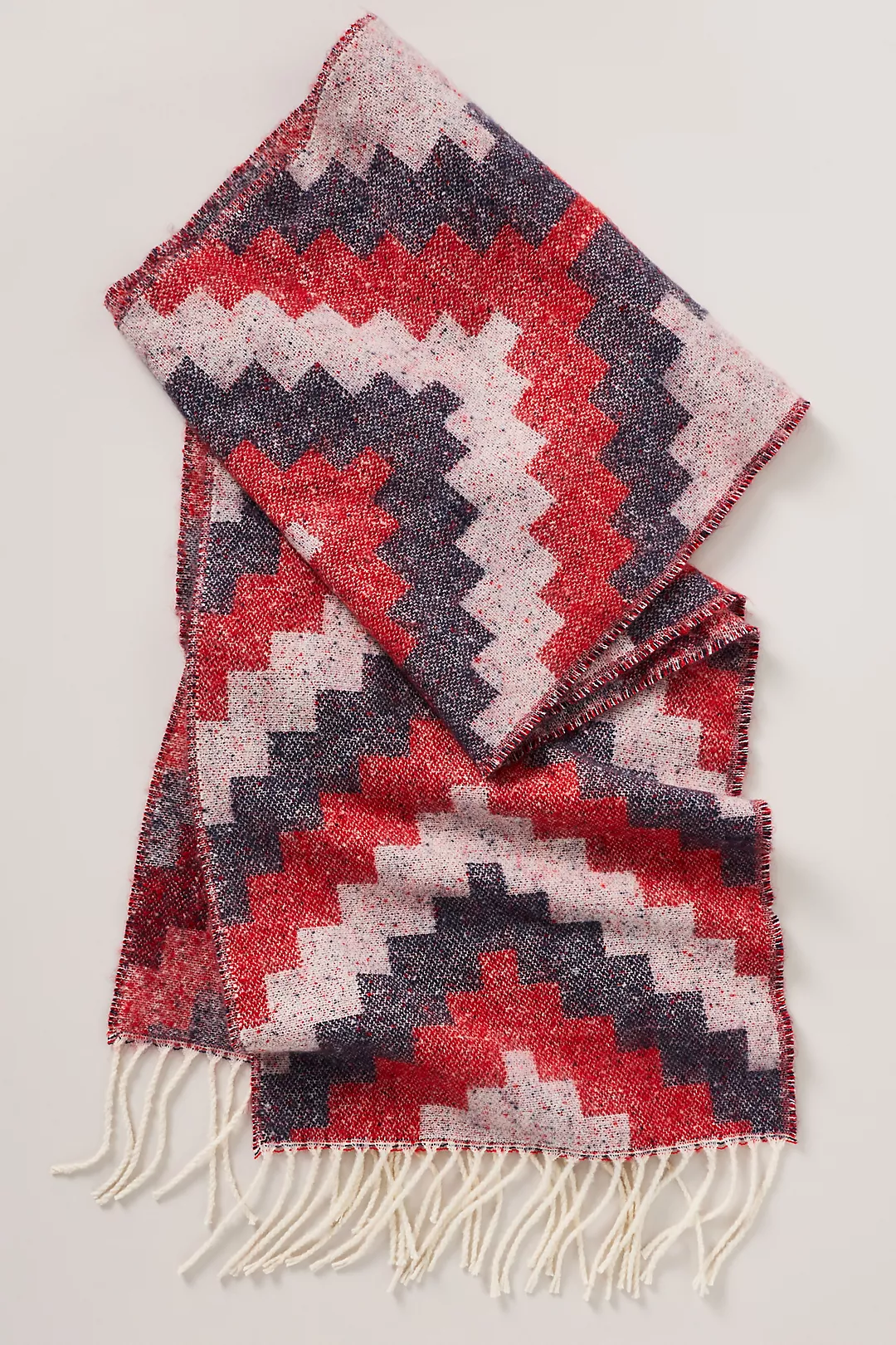 By Anthropologie Graphic Brushed Fringe Scarf