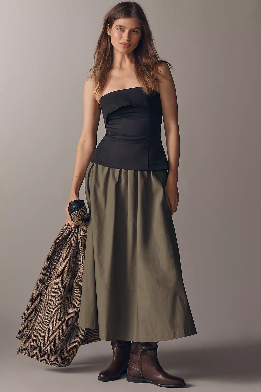 En Saison Arden Strapless Twofer Midi Dress