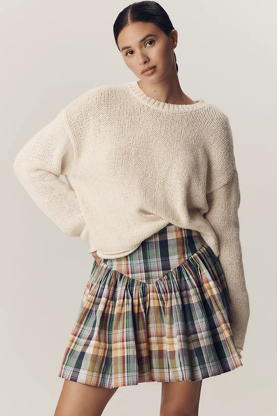 Maeve Basque-Waist Mini Skort