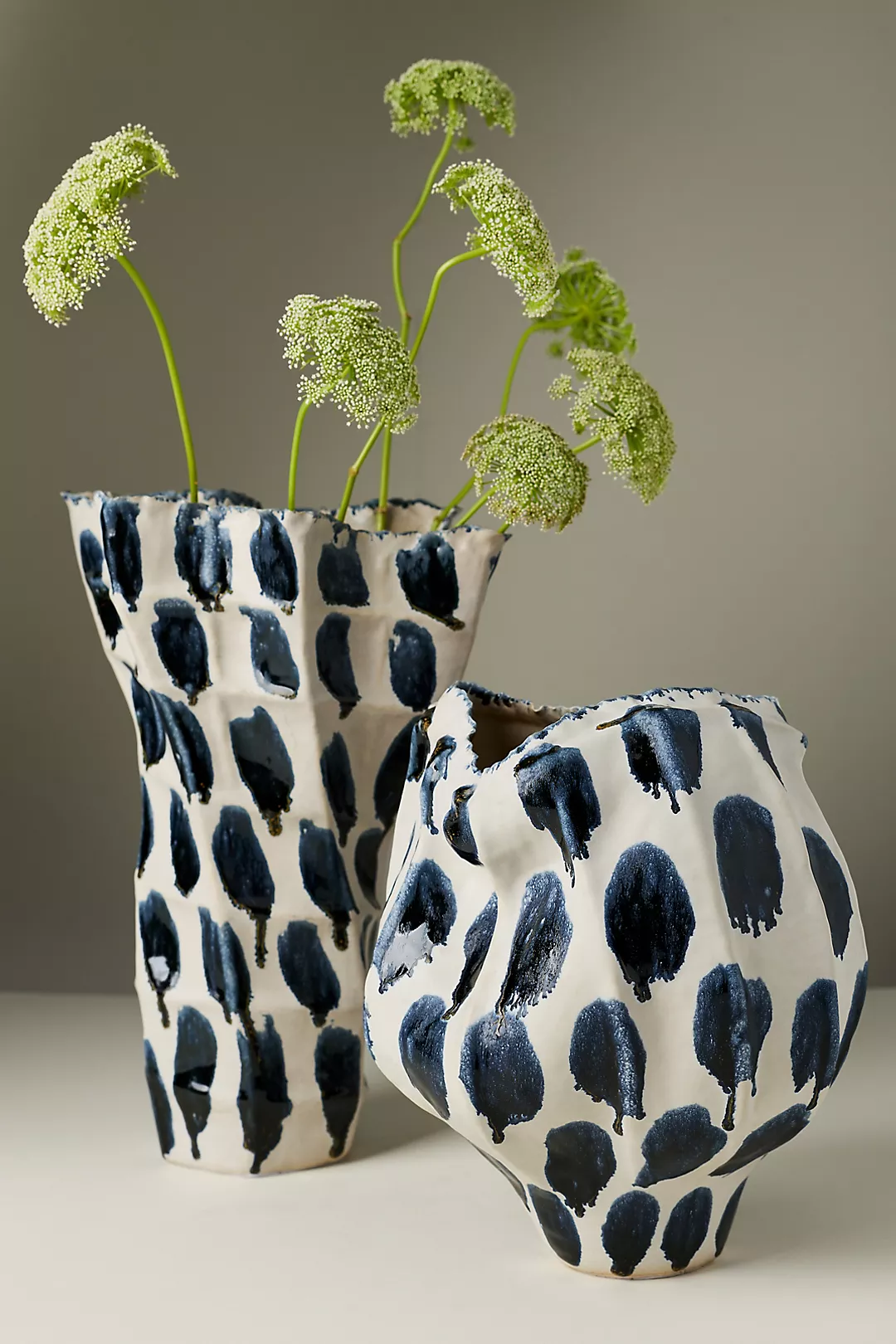 Jamie Young Blue Dot Ceramic Vase