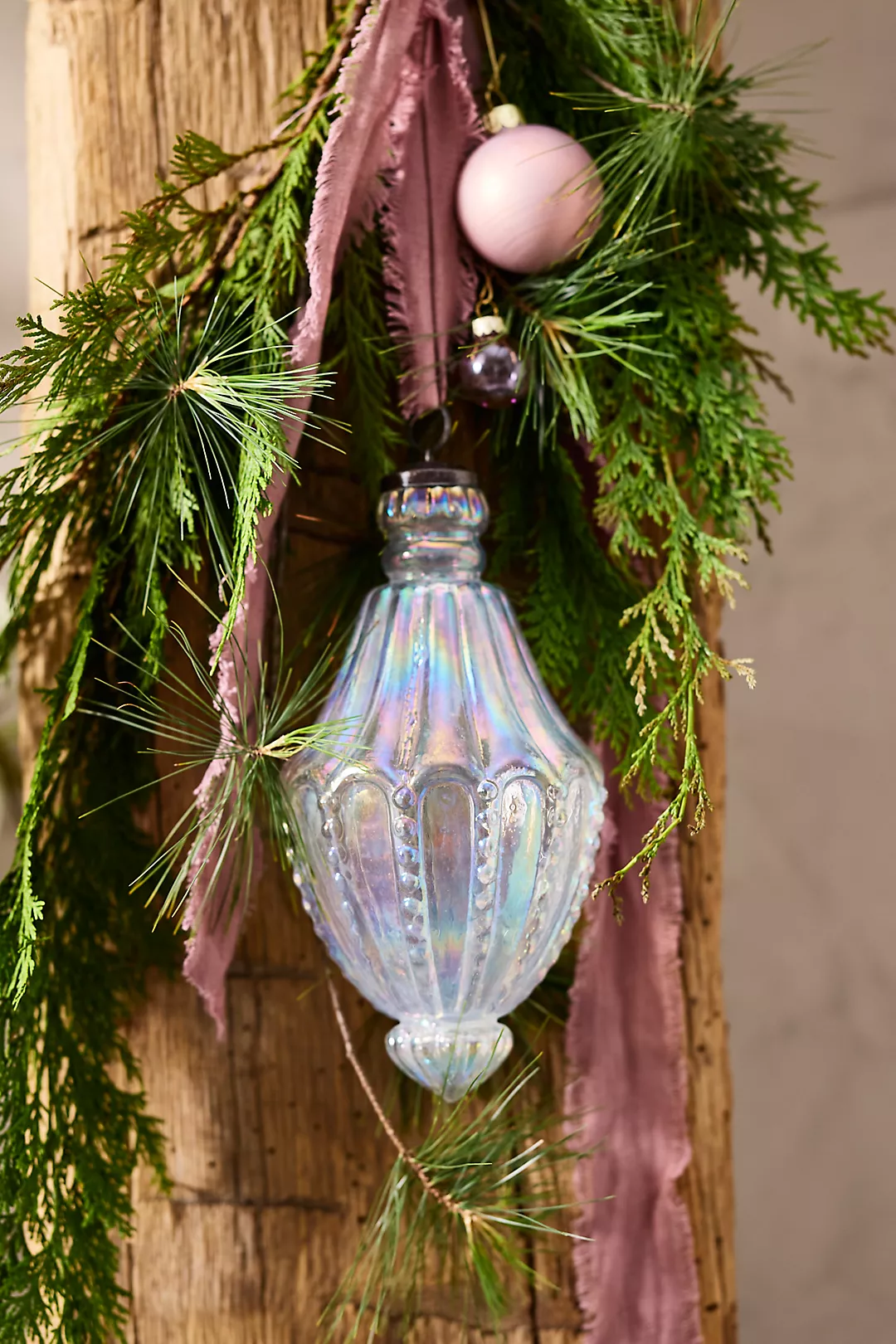 Iridescent Glass Finial Ornament