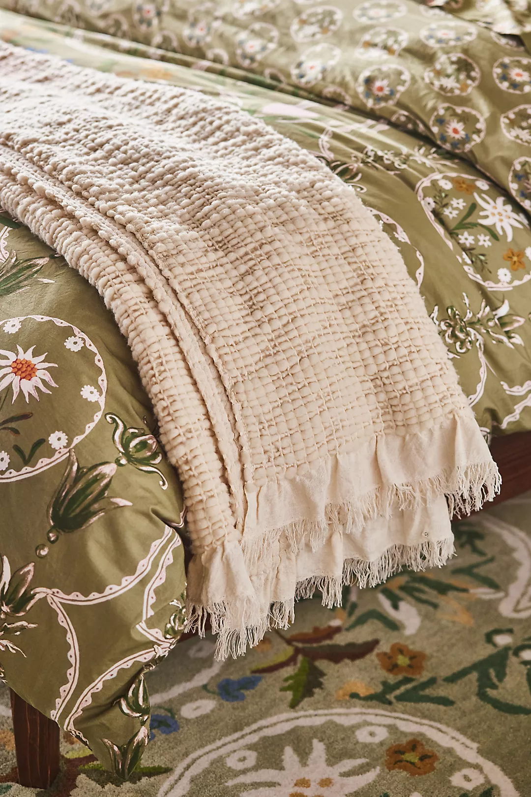 Gauze Fringe Woven Throw Blanket
