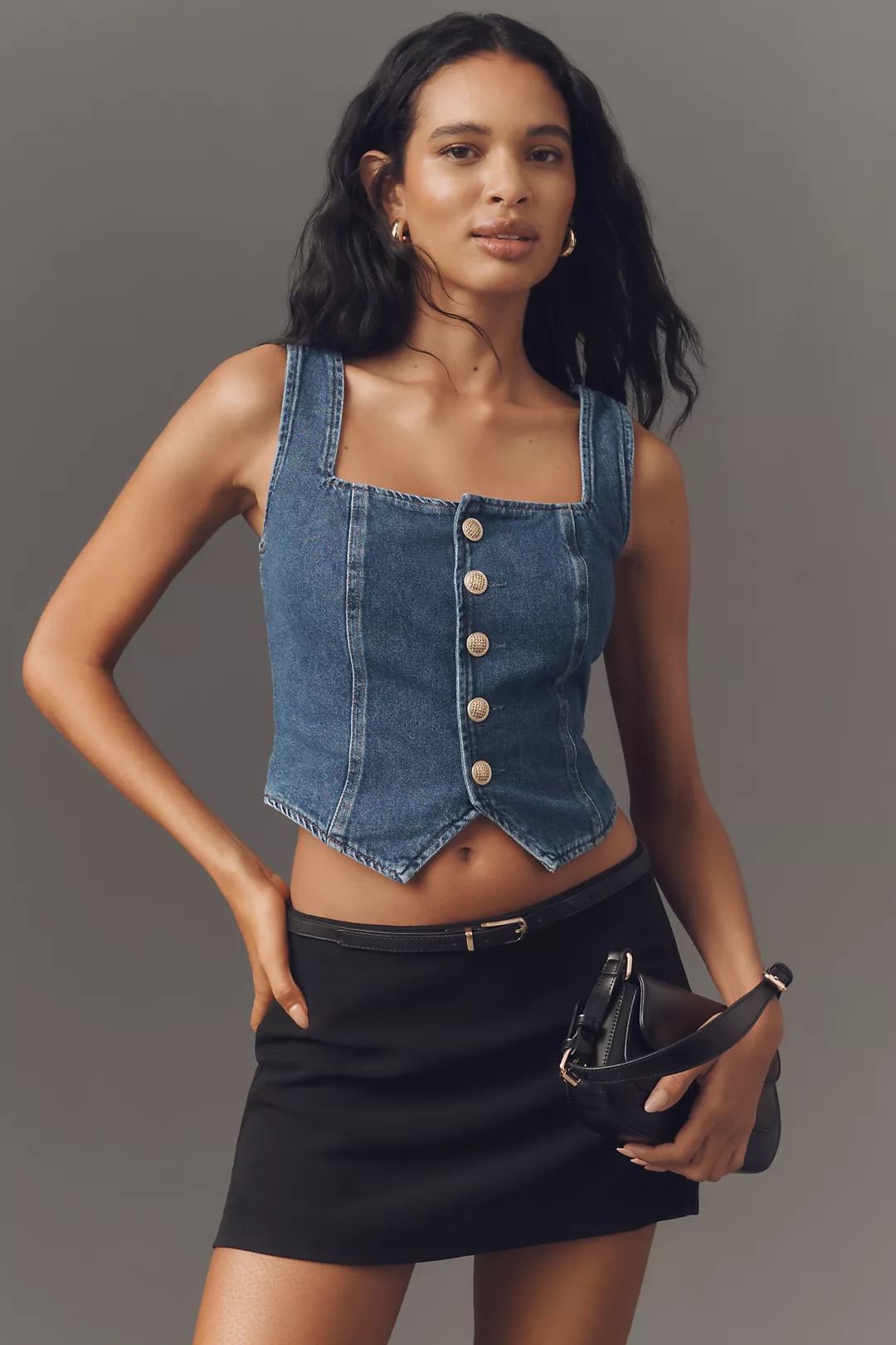 Reformation Bo Denim Crop Vest