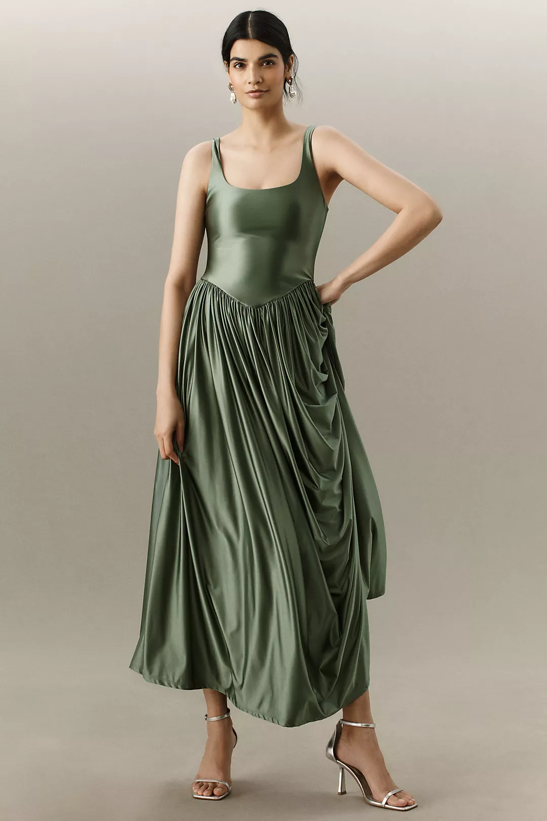 Delfi Collective Oriana Stretch Metallic Maxi Dress
