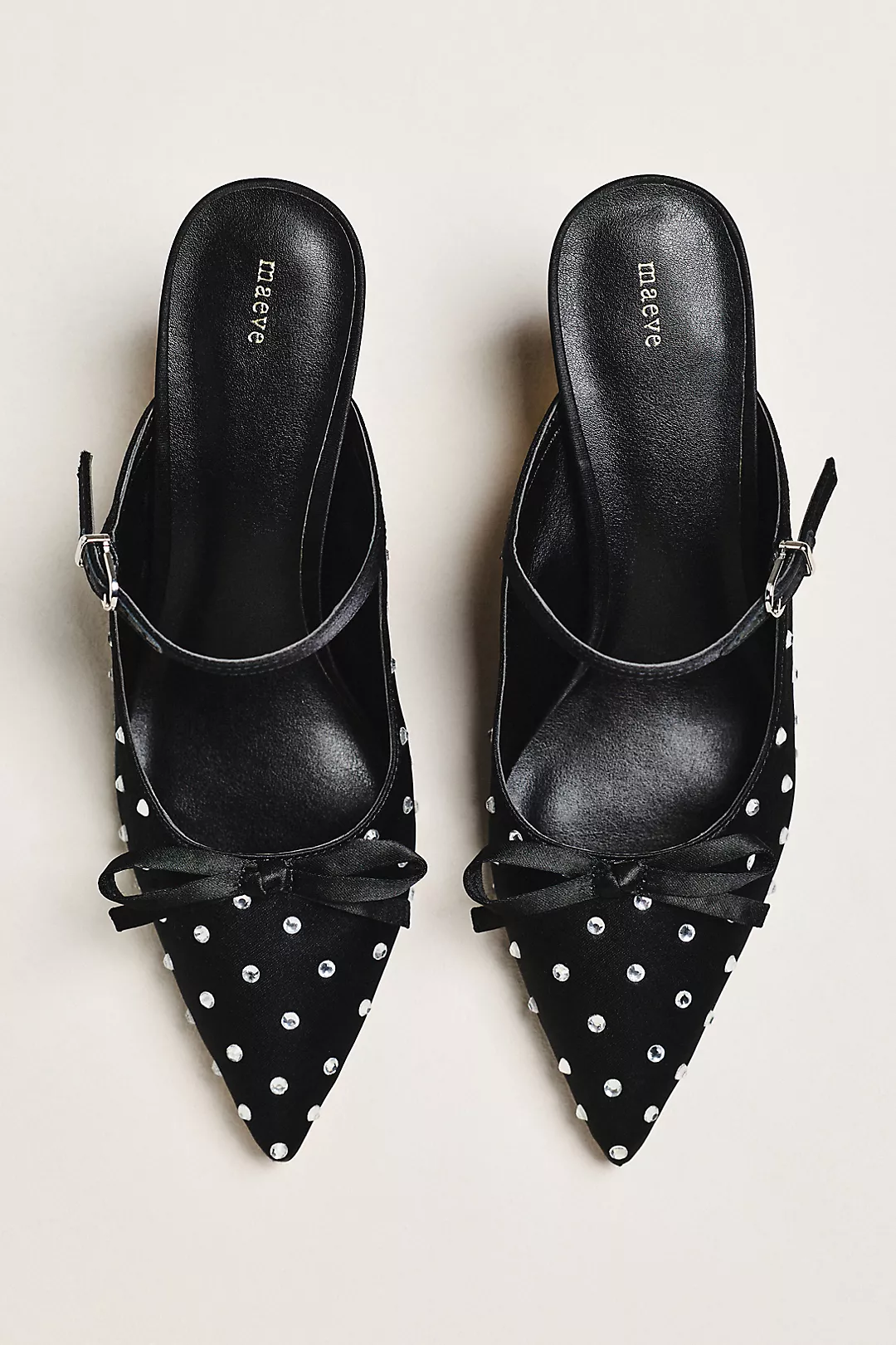 Maeve Bow Kitten-Heel Mules