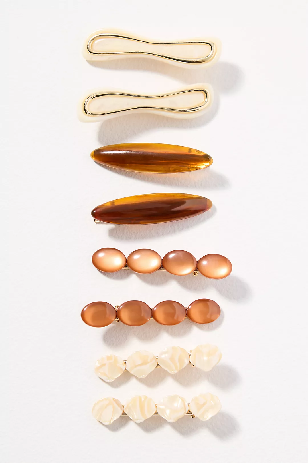 By Anthropologie Mixed Shape Barrettes, Set of 8
