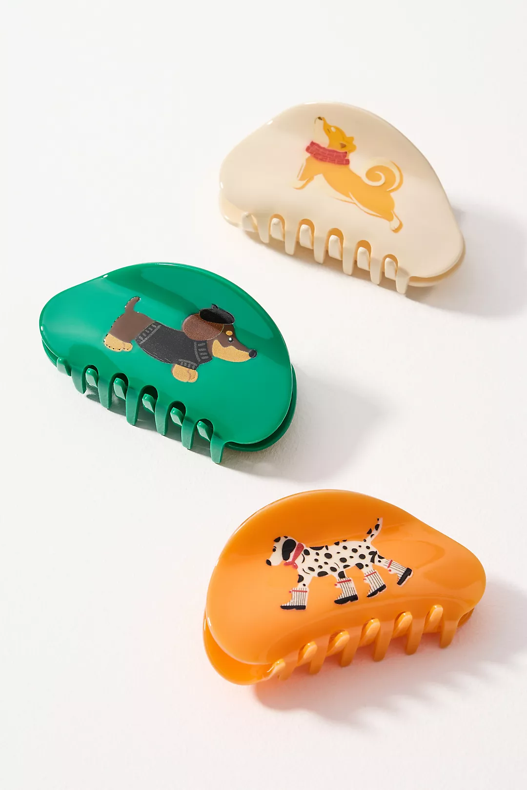 Assorted Icon Hair Claw Clips, Set of 3