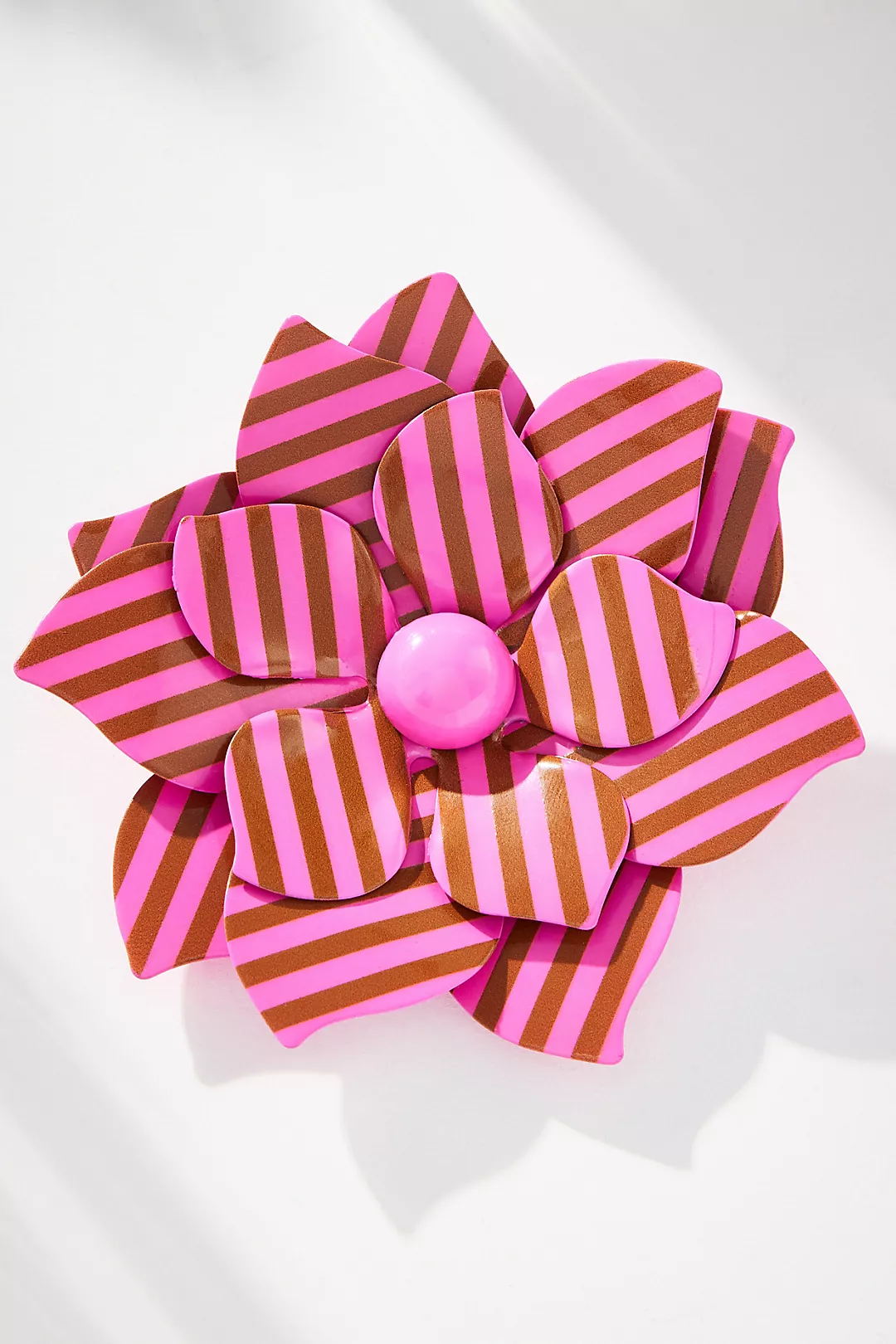 Pinstripe Floral Brooch