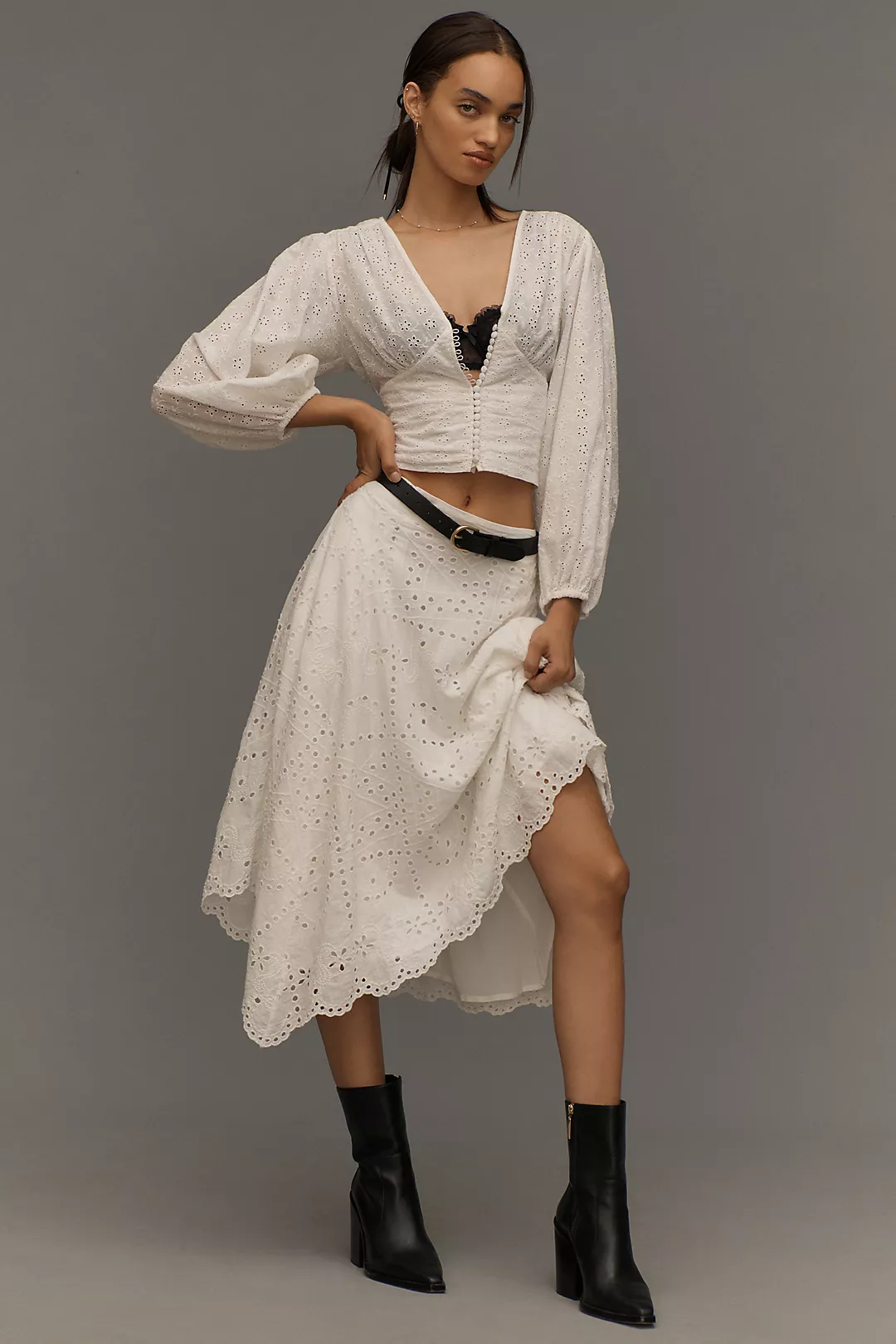 By Anthropologie Asymmetric Midi Skirt