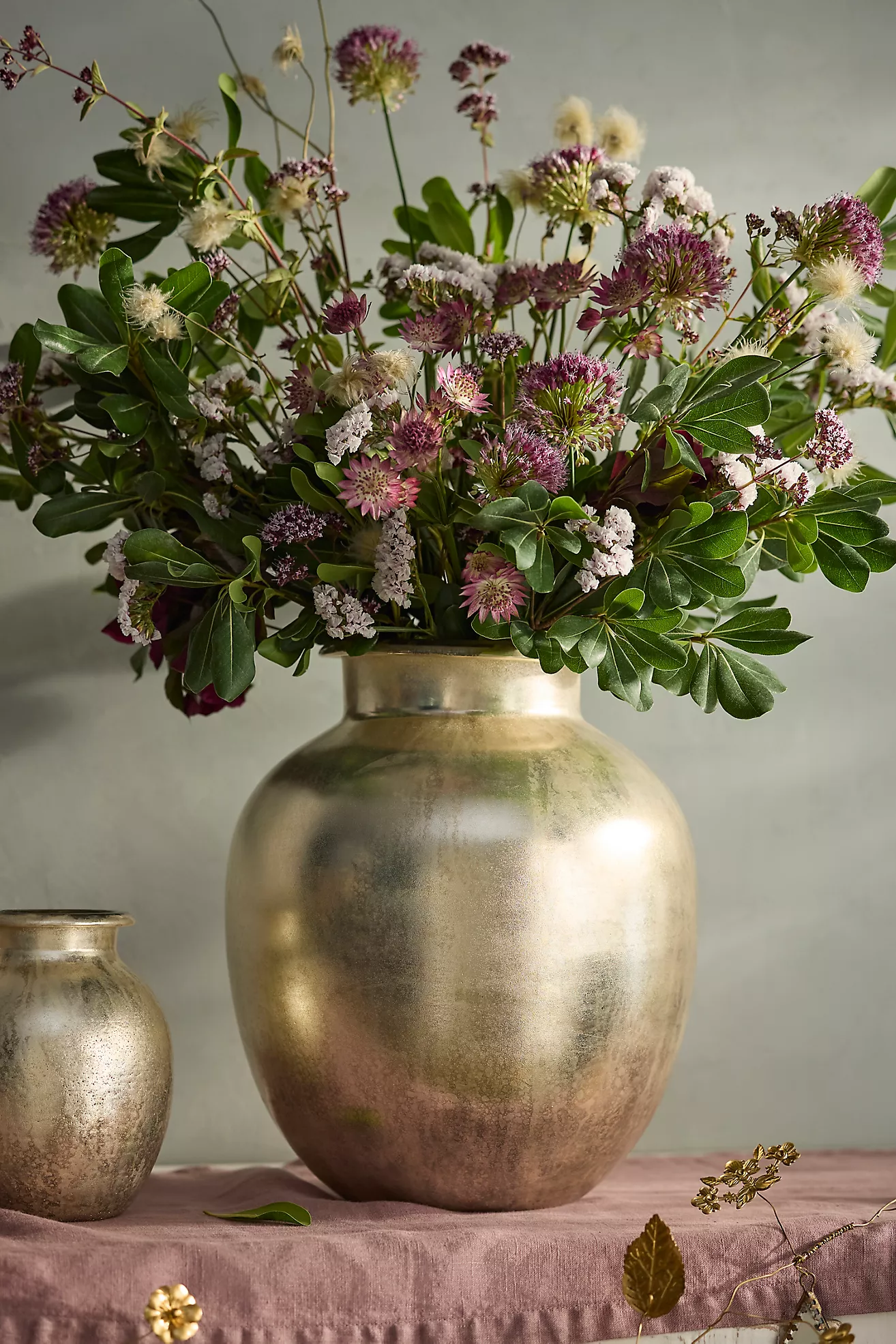 Rounded Silver Glass Vase