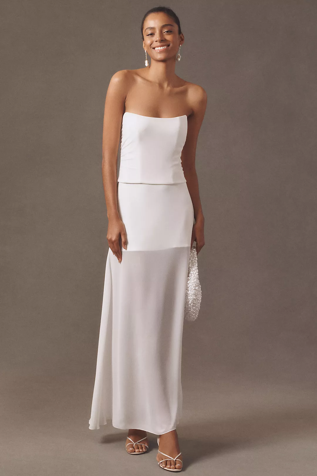 Mare Mare Strapless Corset & Sheer Maxi Skirt Set