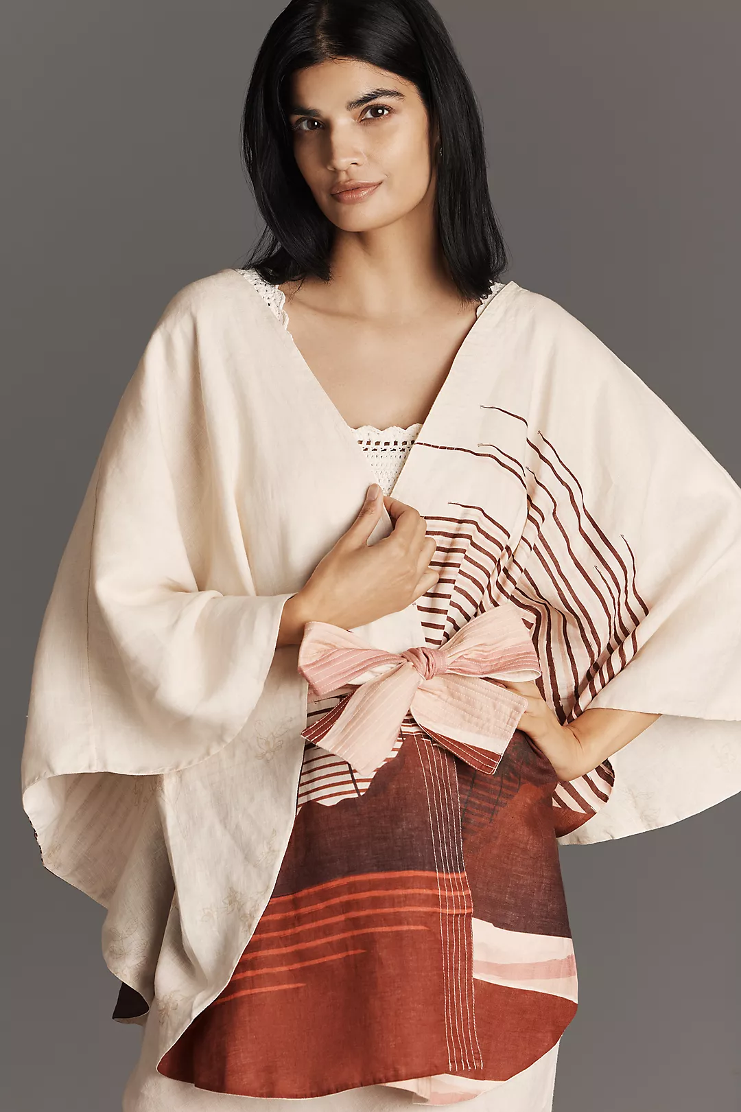 Juan de Dios Cavalo Linen Reversible Poncho