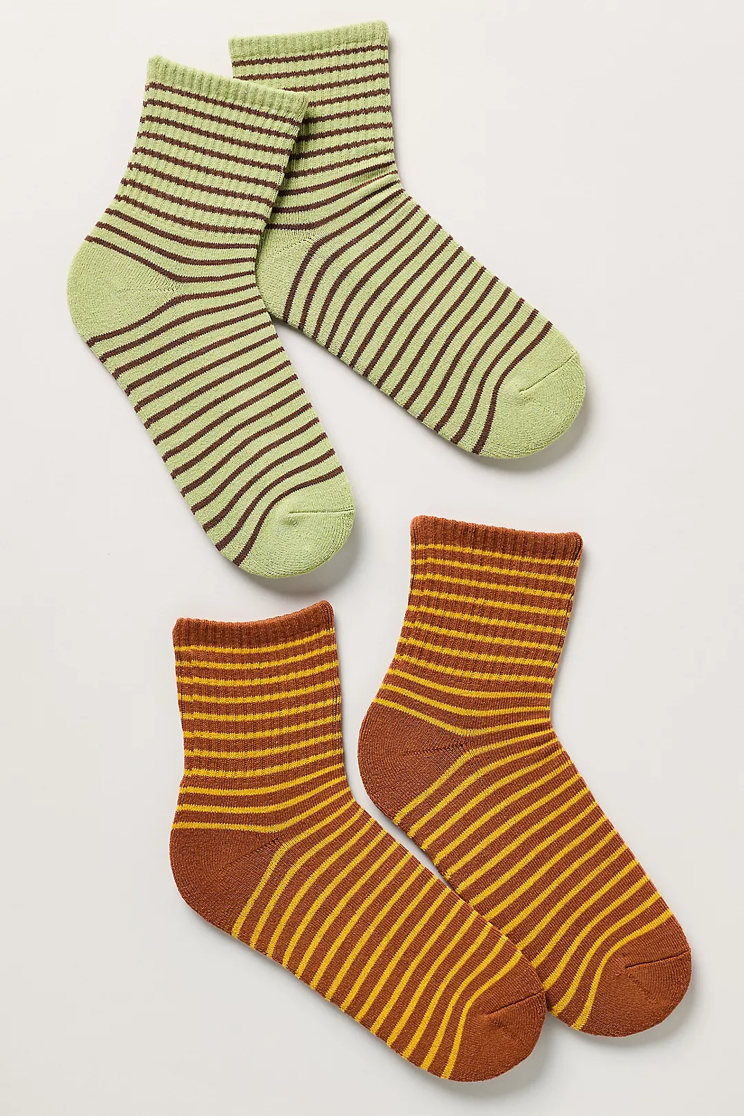 Stripe Crew Socks, Set of 2