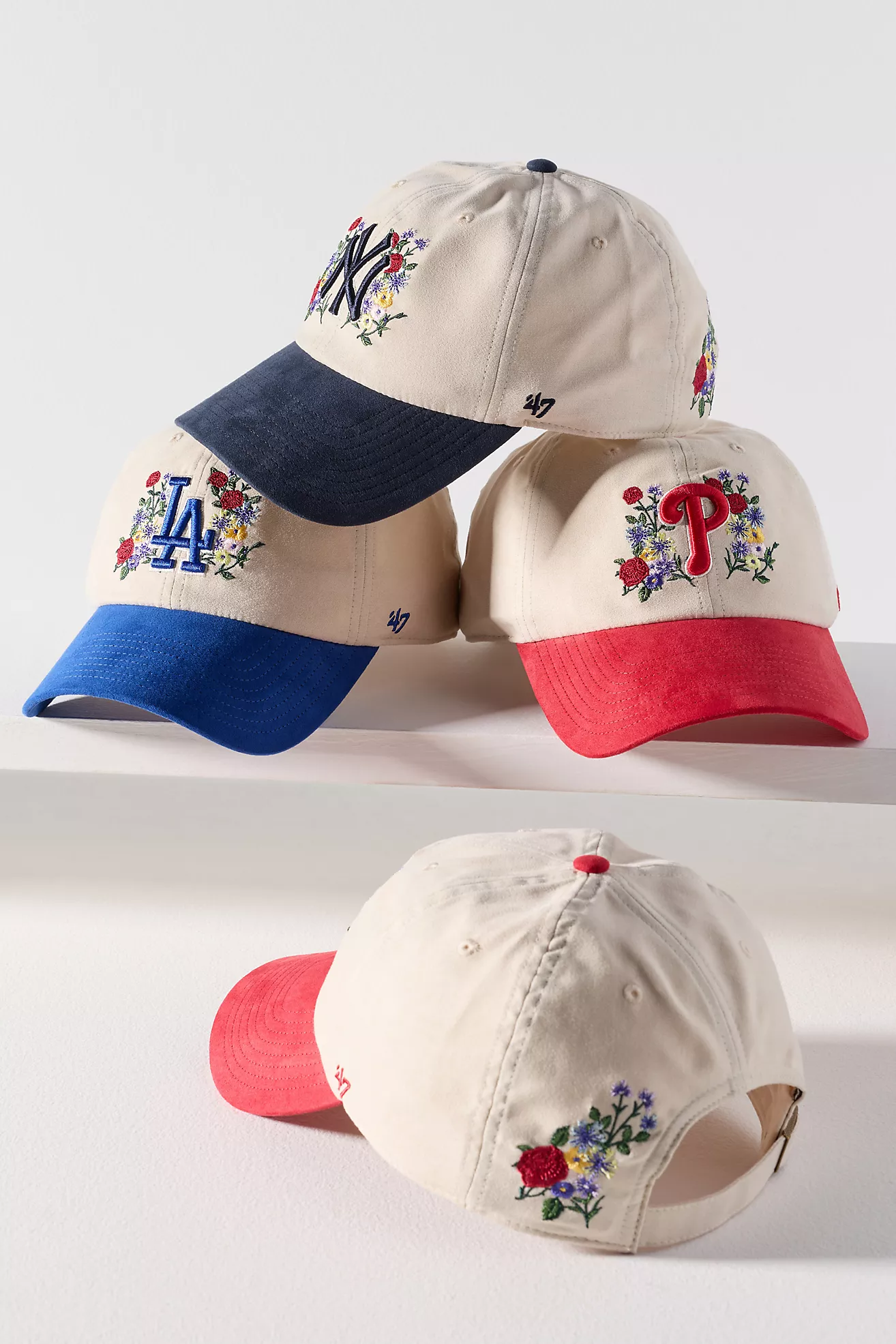 '47 Faux-Suede Floral Baseball Cap