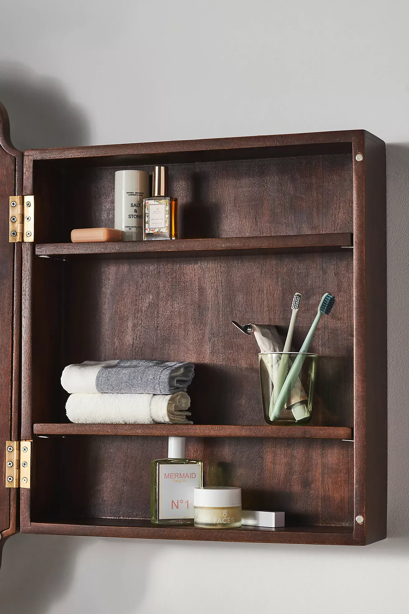 Alia Acacia Wood Mirrored Medicine Cabinet