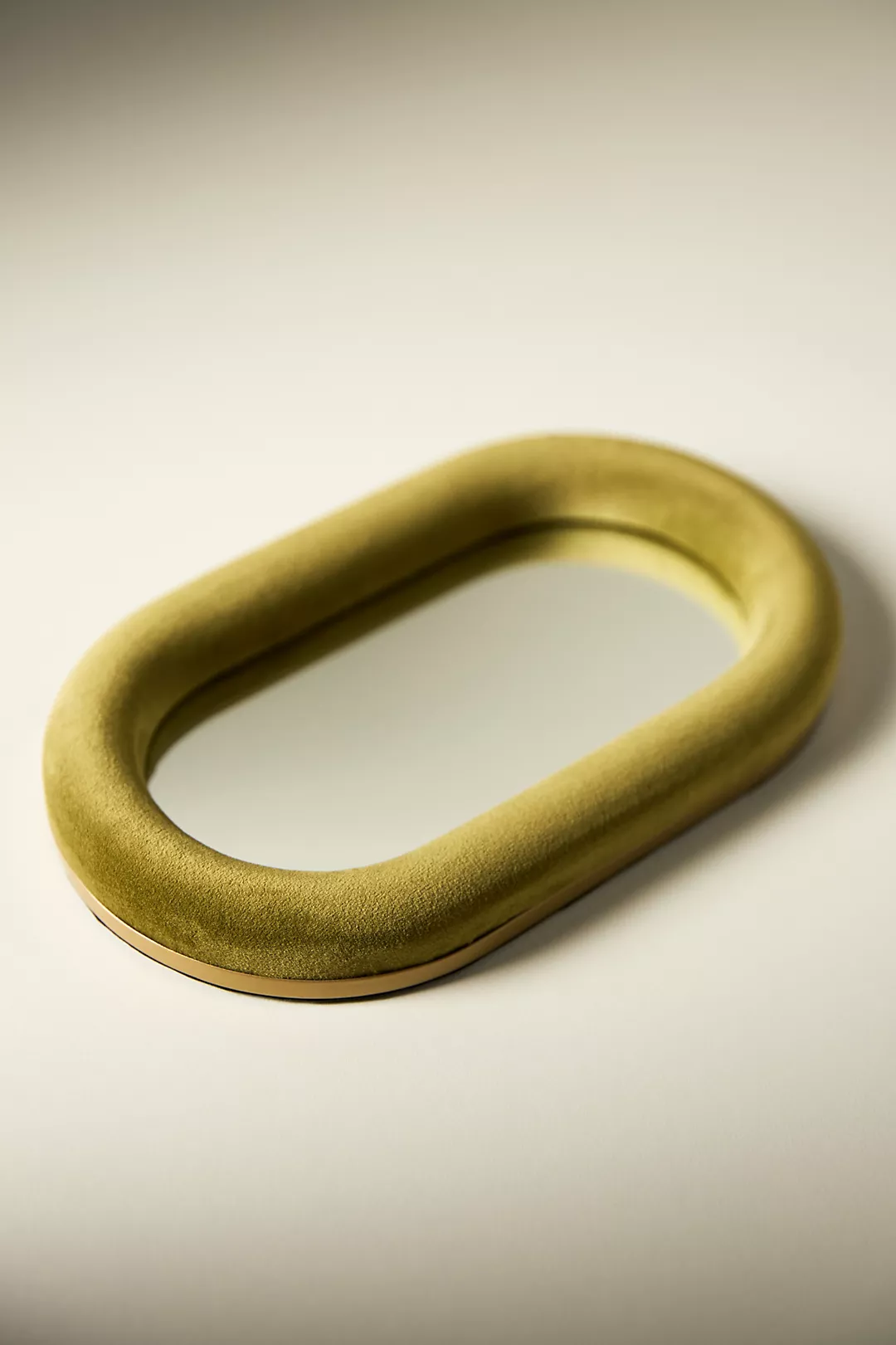 Raquel Velvet Oval Mirror Decorative Tray