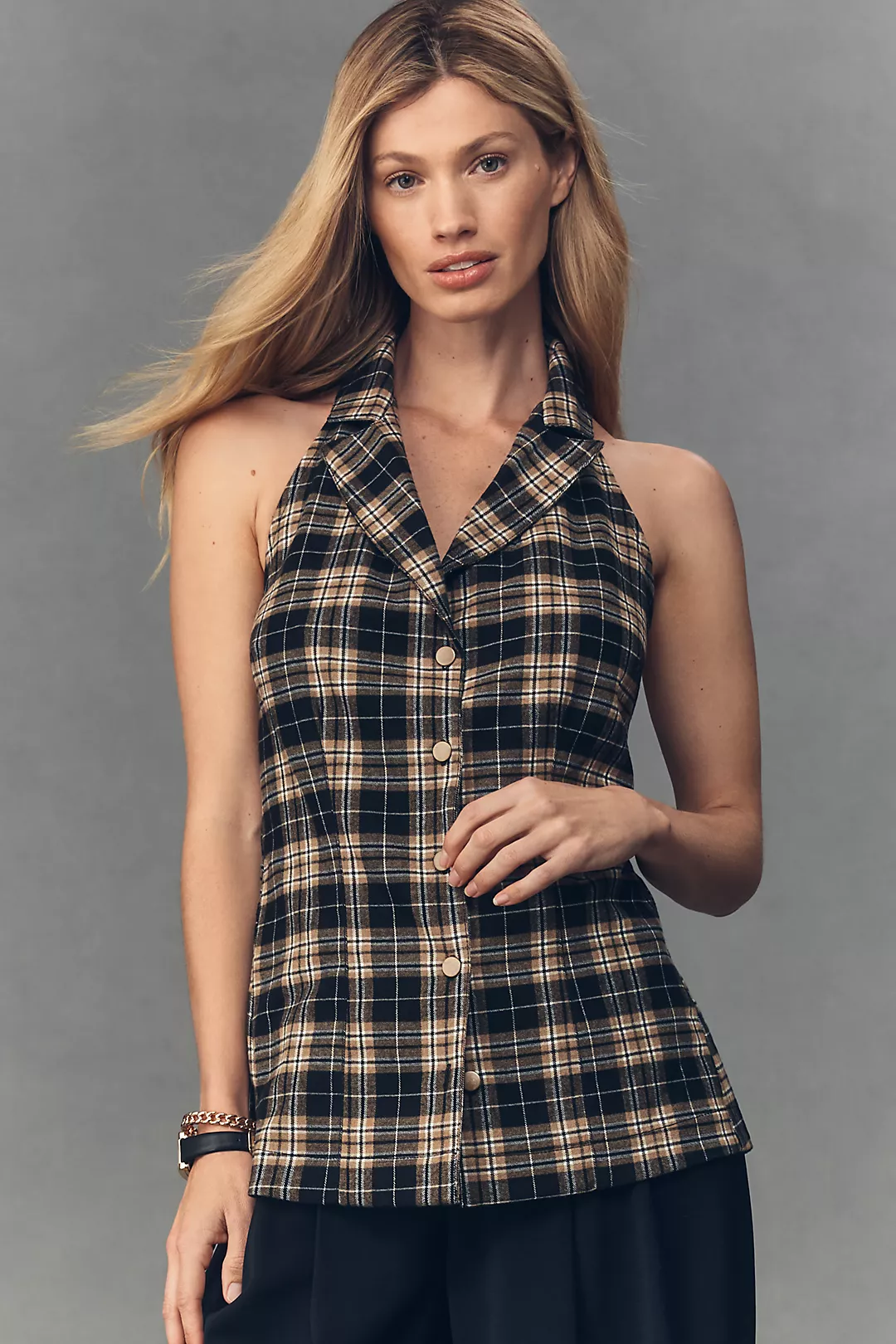 Pilcro Halter Backless Blouse