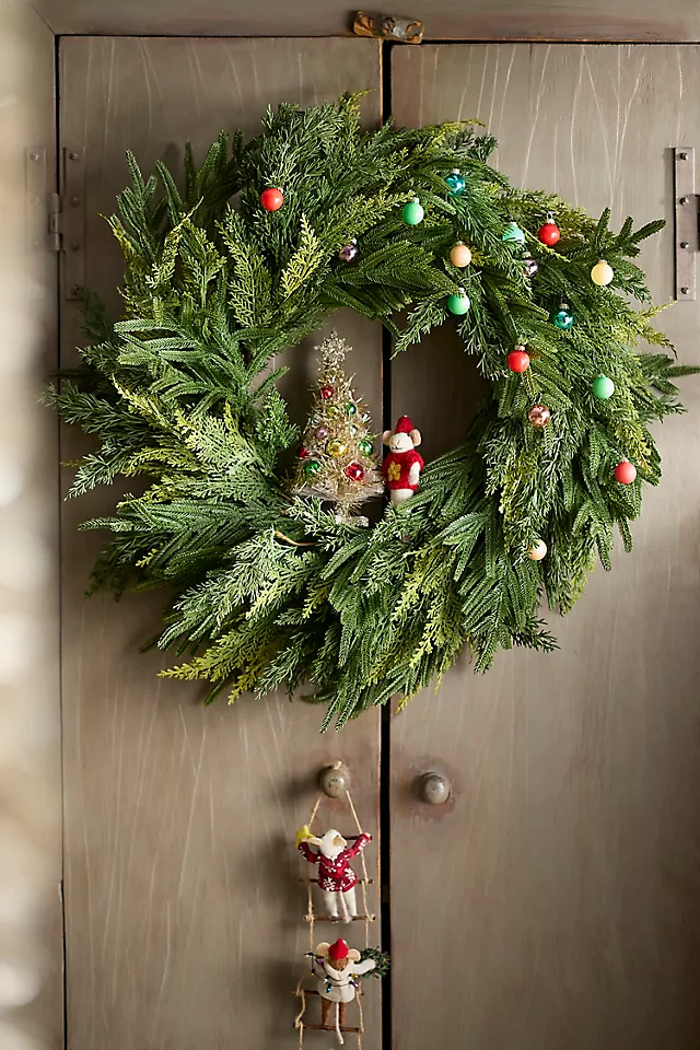 Faux Mixed Evergreen Wreath
