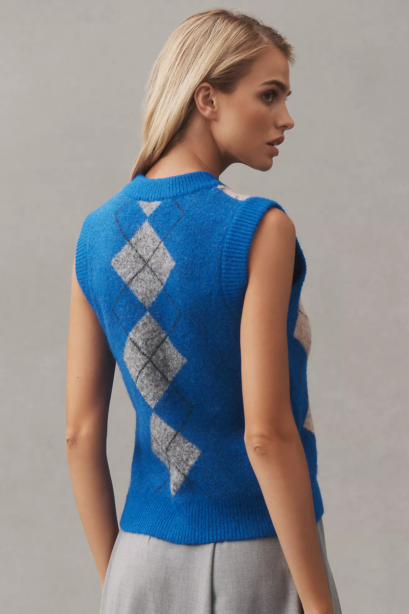 Damson Madder Aggie Argyle Knit Vest