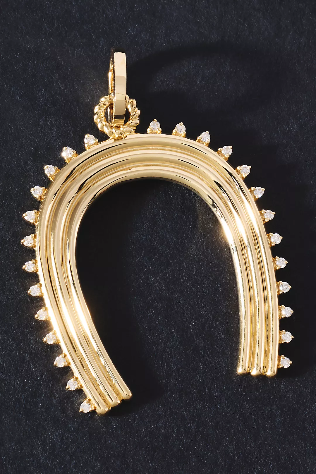 Adina Reyter Groovy XL Diamond Horseshoe Hinged Charm