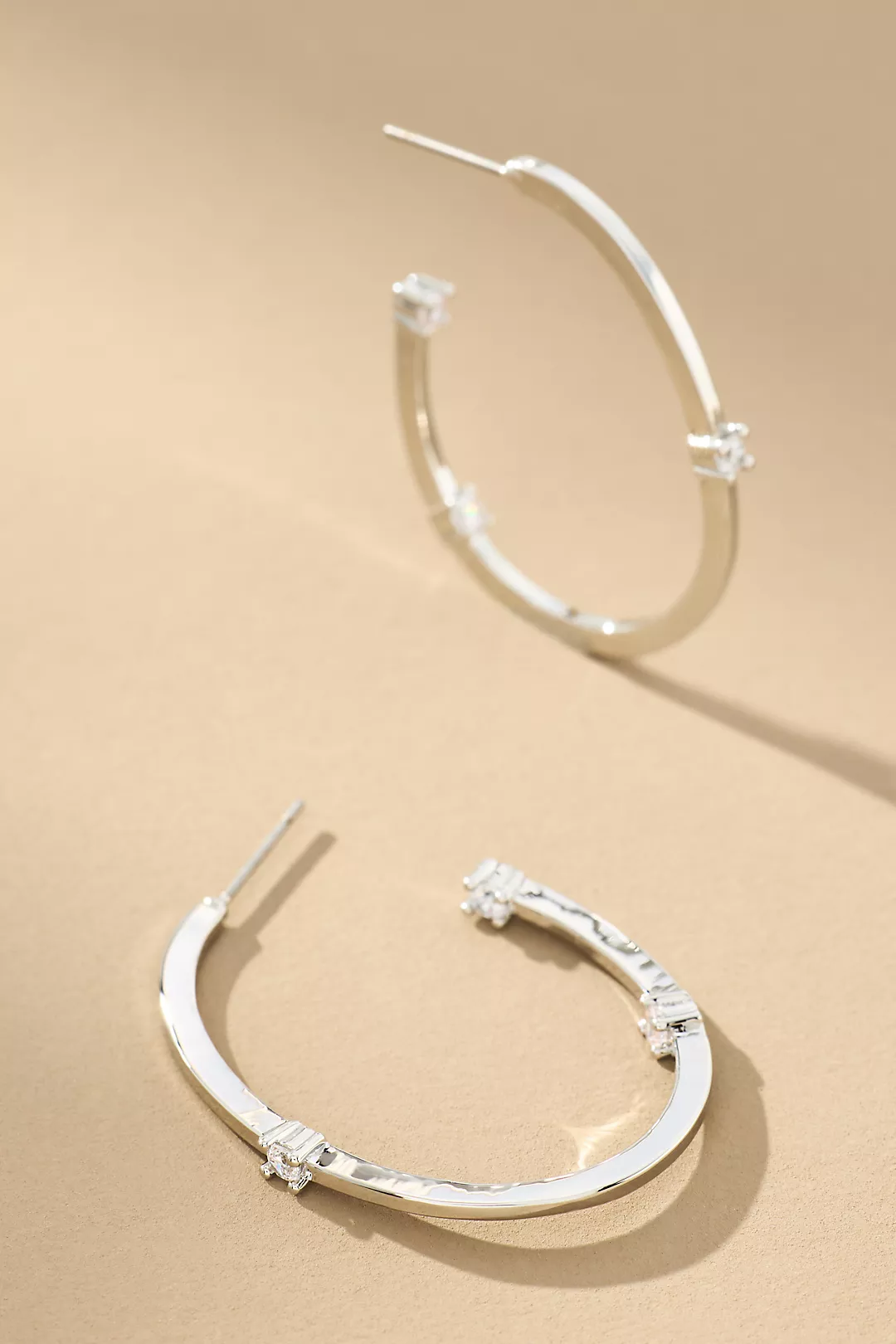 Oval Sparkle Hoop Earrings