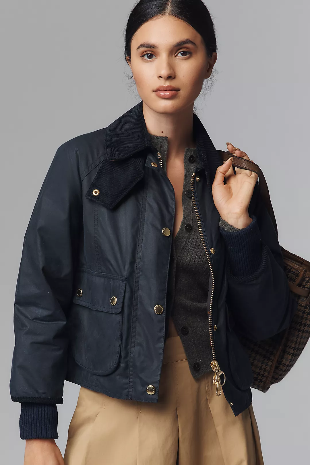 Barbour Beadnell Crop Waxed Cotton Jacket