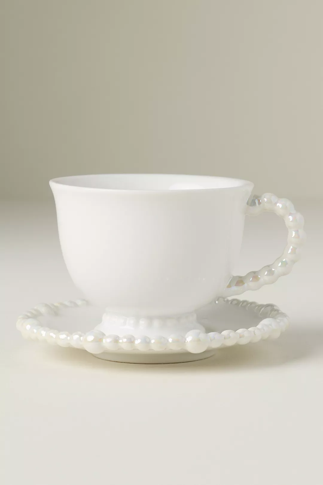 Perla Stoneware Espresso Cup and Saucer