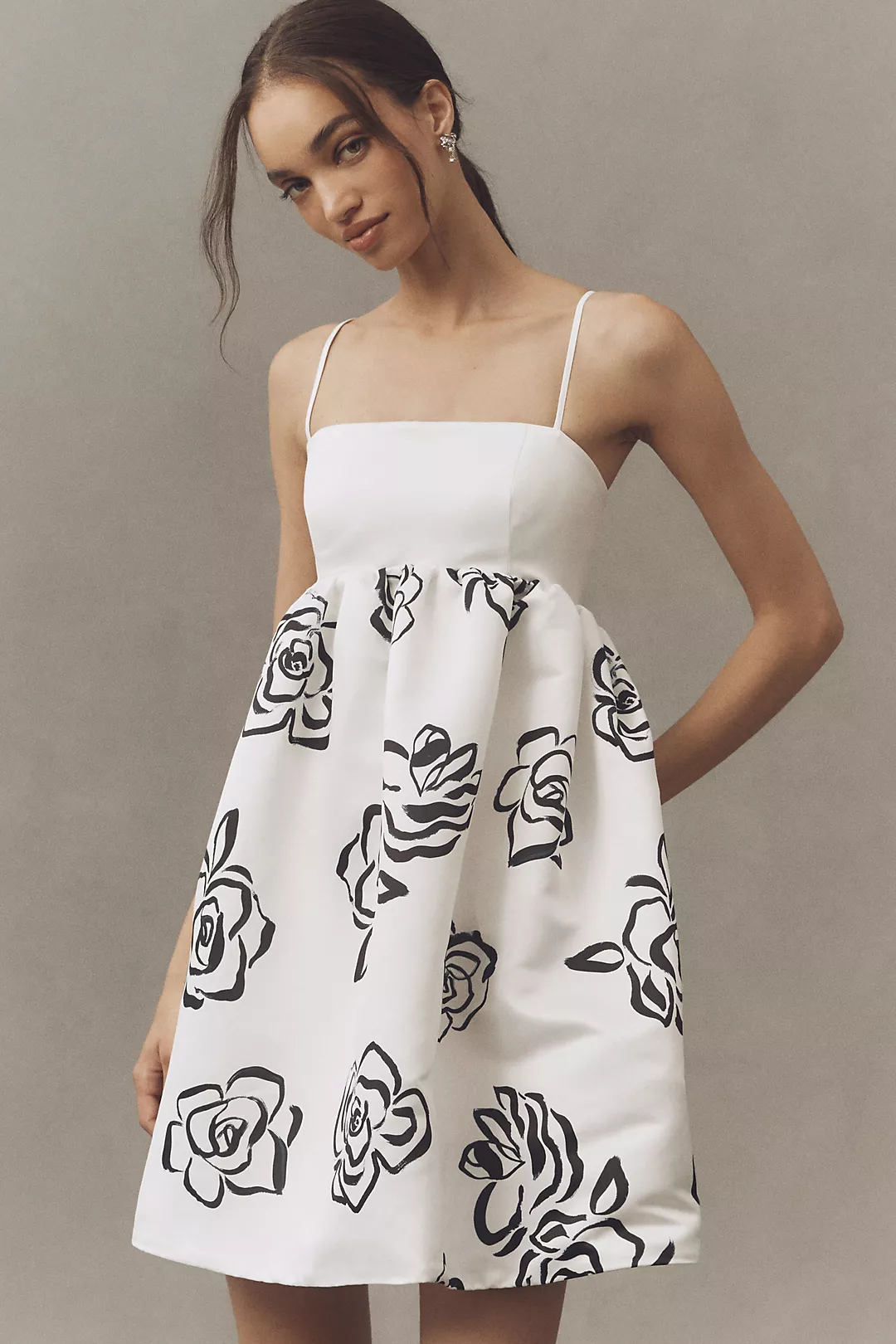 BHLDN Sleeveless Printed Babydoll Mini Dress