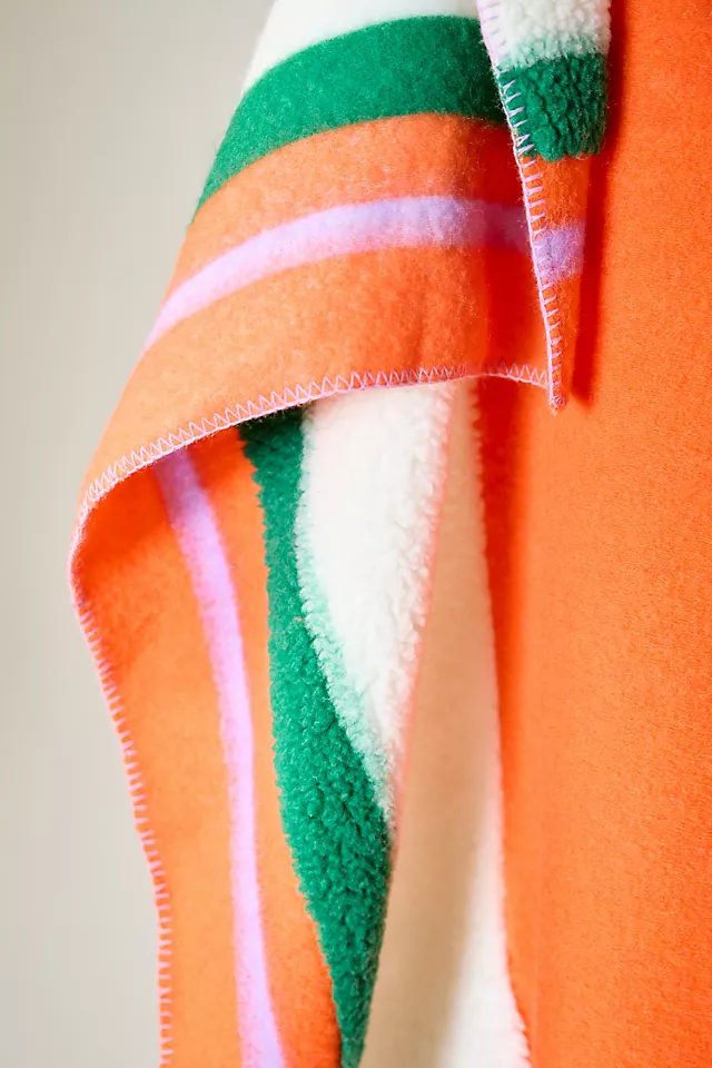 Juno Wool Blend Sherpa Fleece Throw Blanket