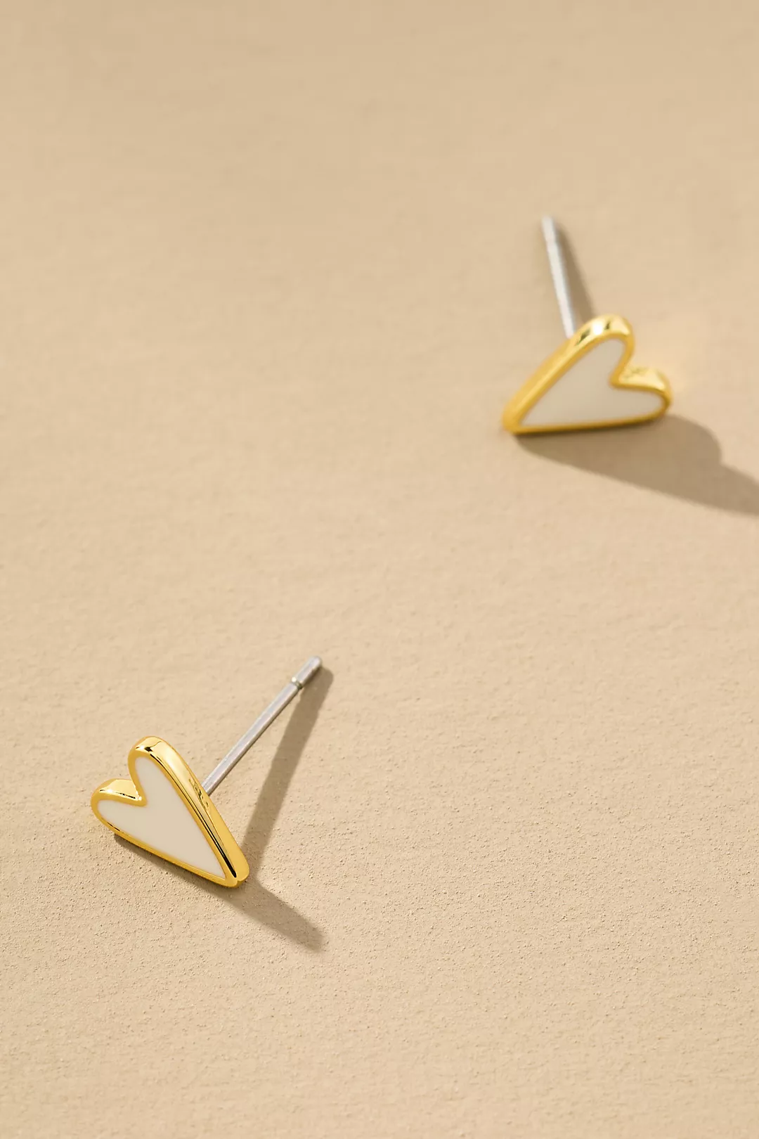 Uncommon James White Heart Stud Earrings
