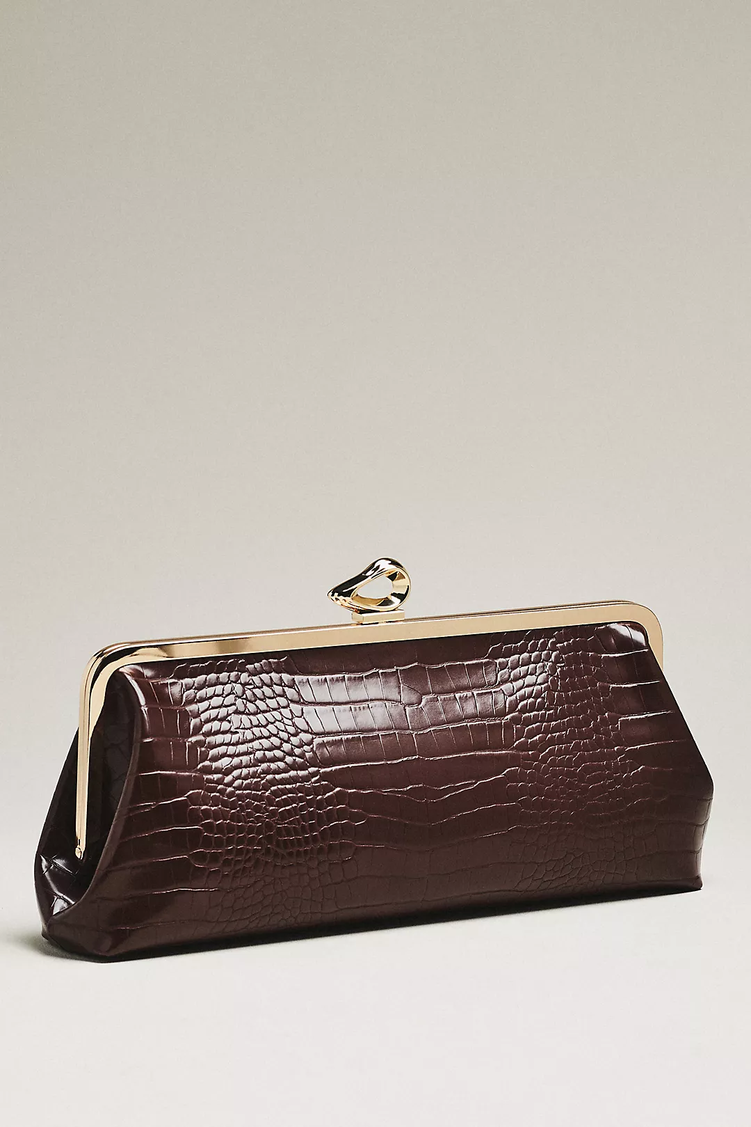 Claire Vegan-Leather Turnlock Clutch