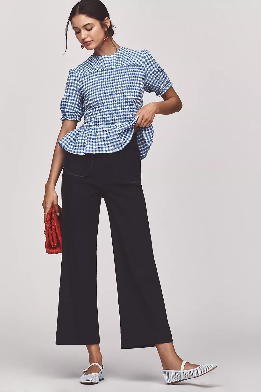 The Colette Scallop-Pocket Crop Wide-Leg Pants by Maeve