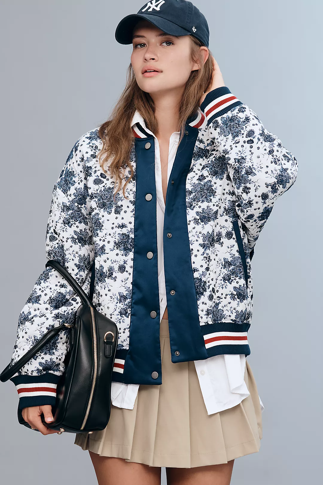 Maeve Floral Jacquard Bomber Jacket