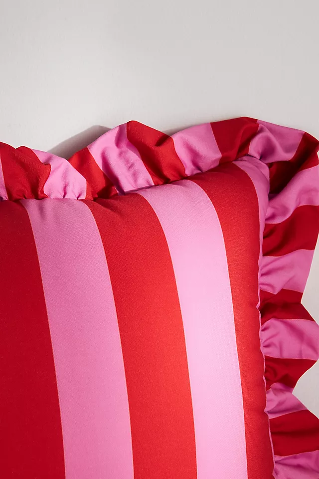 Maeve by Anthropologie Striped Ruffle Indoor/Outdoor Pillow