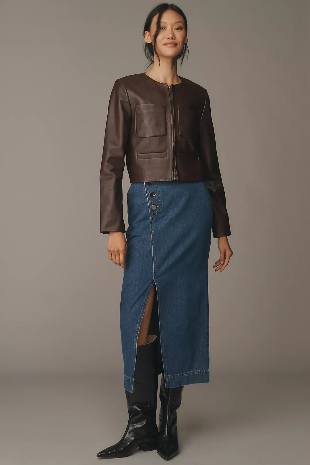 ALIGNE Asher Denim Midi Skirt