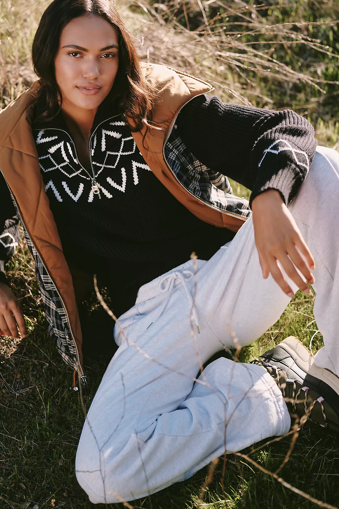 Varley Sigrid Fairisle Half-Zip Sweater