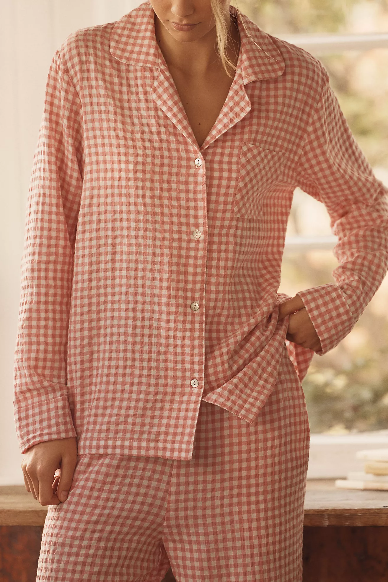 Papinelle Seersucker Gingham Pajama Set